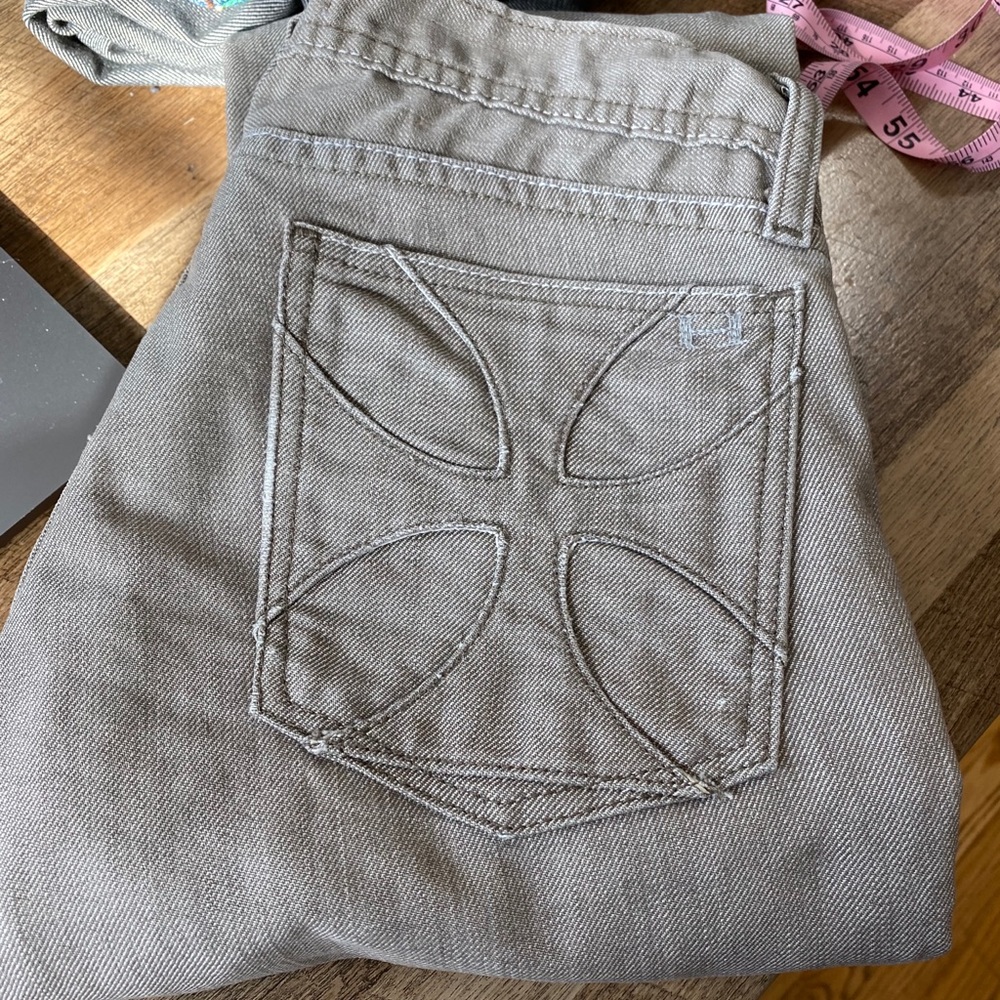 RARE Habitual Low Rise Flare Taupe Denim Jeans 25